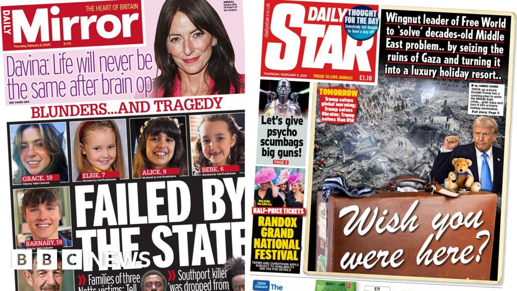 The Papers: 'Failed by the state' and 'Trump's Gaza takeover plan' - Today news