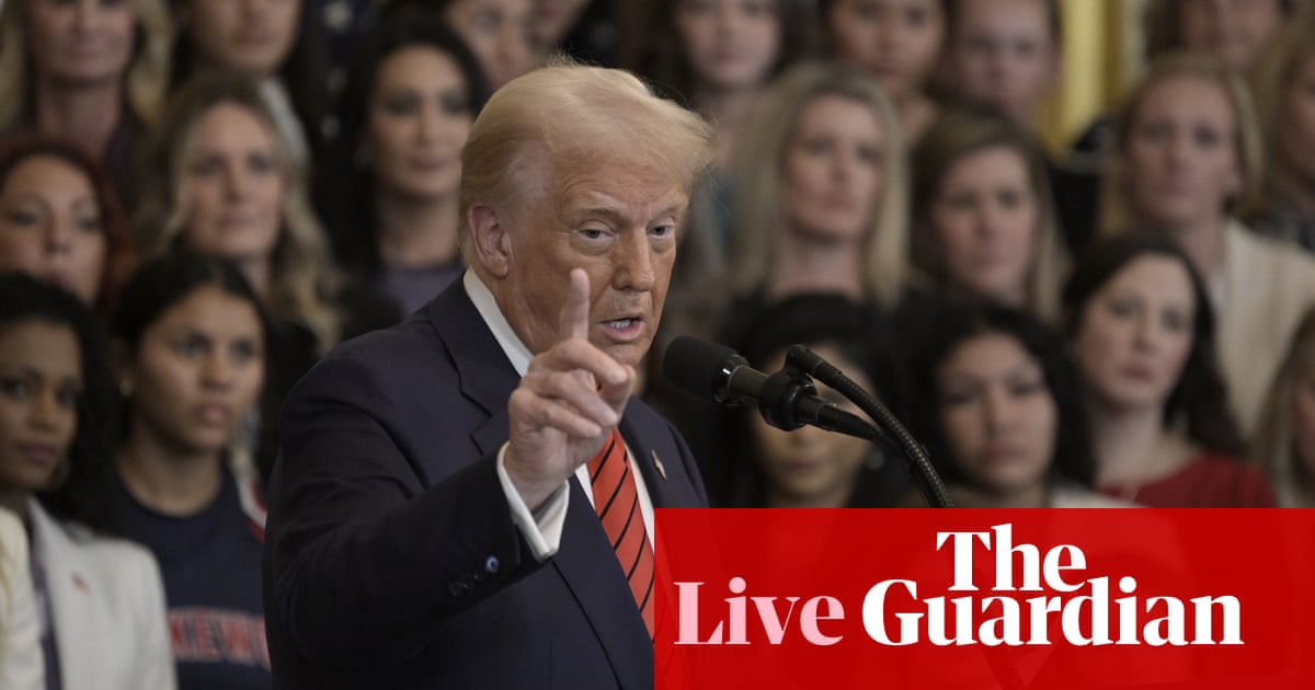 Trump bans trans athletes from women’s sports as officials walk back from Gaza comments – US politics live - Today news