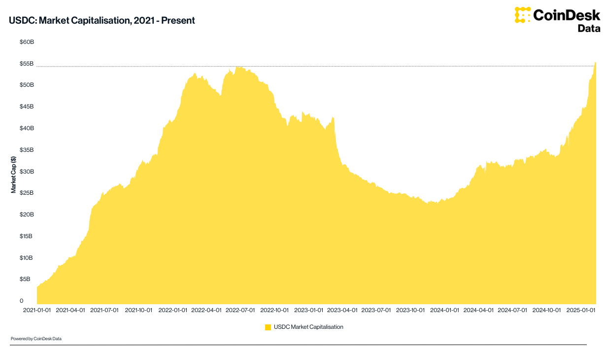 Circle's USDC Hits Record Market Cap Over $56B as Stablecoin Demand Soars - Today news