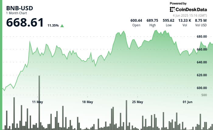 BNB Hovers Close to $668 as Binance Alpha, PancakeSwap Development Offset Promoting Stress BNB Hovers Near $668 as Binance Alpha, PancakeSwap Growth Offset Selling Pressure