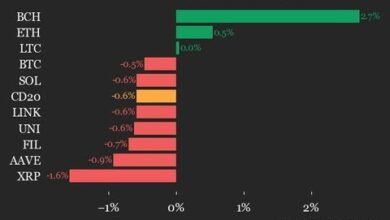 SUI Drops 4.6%, Leading Index Lower