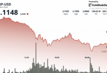 XRP Slides 5% as Selling Pressure Intensifies Despite Whale Transfers