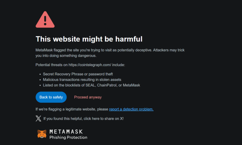 Cointelegraph Hit by Front-End Exploit, Fake Phishing Airdrop Pop Up on Website