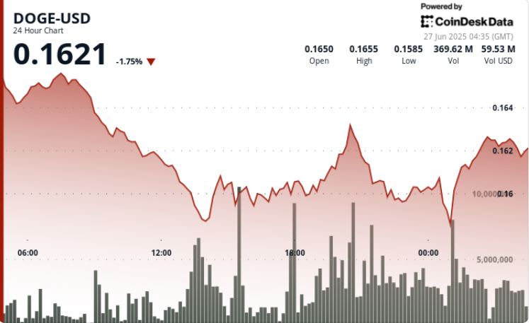DOGE Finds Assist Round 16 Cents After 6% Drop DOGE Finds Support Around 16 Cents After 6% Drop