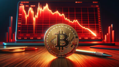 Bitcoin's falls to monthly lows triggering $464 million in liquidations amid global market jitters