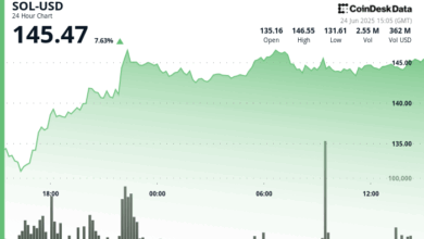 Solana (SOL) Surges 8% to Over $145, Up 146% in One Month