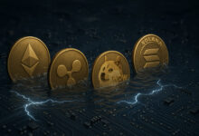 Ethereum, XRP, Dogecoin, Solana hit by $384 million in largest liquidation day since February