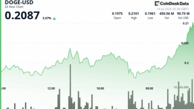 DOGE Advances 5% on Late-Session Rally as Volume Hits 615M