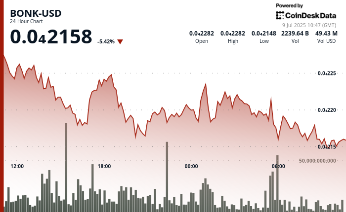 BONK Drops on Selloff At the same time as Bonk.enjoyable Drives $199M in Each day Quantity BONK Drops on Selloff Even as Bonk.fun Drives $199M in Daily Volume