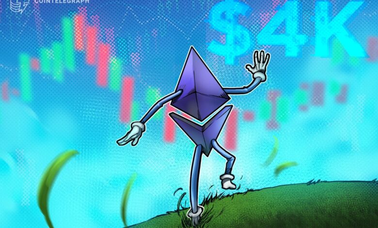 Ether Hits $4,000 Again As Bitcoin Crypto Market Cap Dominance Dives