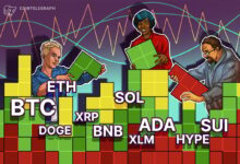 Price predictions 8/8: BTC, ETH, XRP, BNB, SOL, DOGE, ADA, HYPE, XLM, SUI