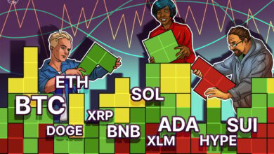 Price predictions 8/8: BTC, ETH, XRP, BNB, SOL, DOGE, ADA, HYPE, XLM, SUI