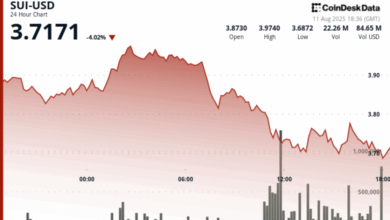 Sui Price Falls 4% as Heavy Selling Pressure and Long Liquidations Hit Market