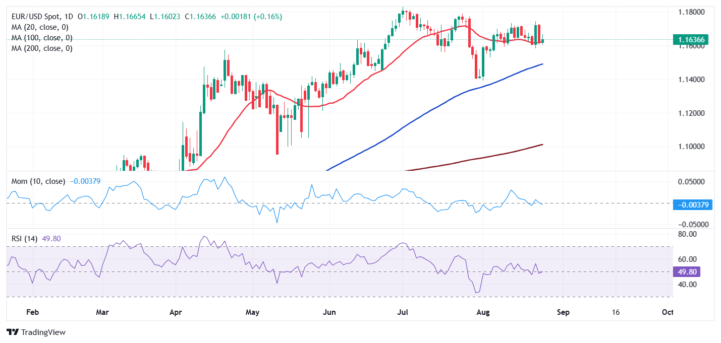 EUR/USD threads water below 1.1650