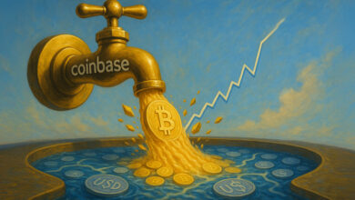 Coinbase held the majority of USD trading volume as BTC spiked to $122k