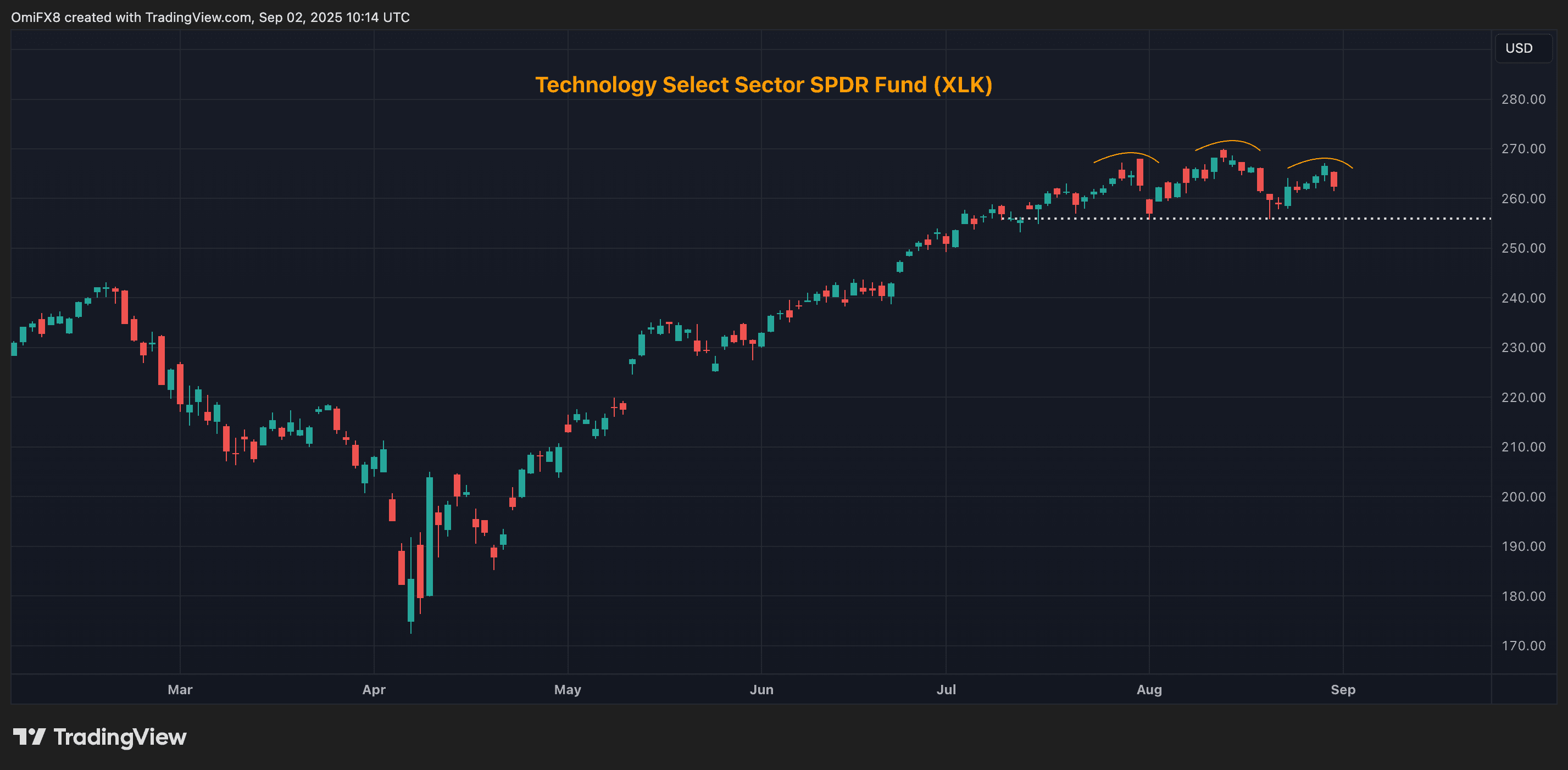 Technology Select Sector SPDR Fund. (TradingView/CoinDesk)